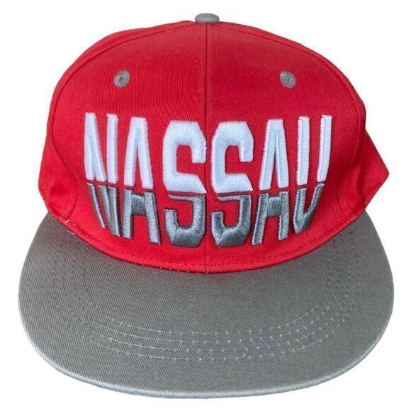 Nassau Bahamas Hat Cap Snapback Mens One Size Embroidered Adjustable Beach Red - Picture 1 of 12